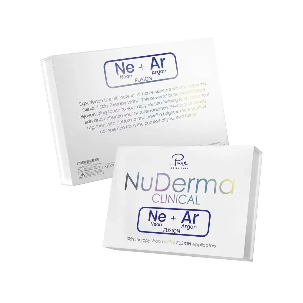 Pure Daily Care NuDerma Clinical Skin Therapy Wand Neon Argon Fusion 6 Tubes NEW